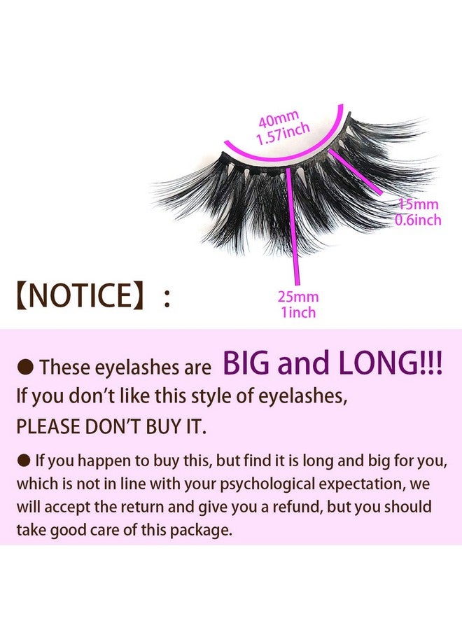 mikiwi 25Mm Lashes Dramatic 6D Faux Mink Lashes Fluffy Volume Eyelashes Thick Crossed Lashes Long Faux 25Mm Mink Lashes (6D405) - Image 5