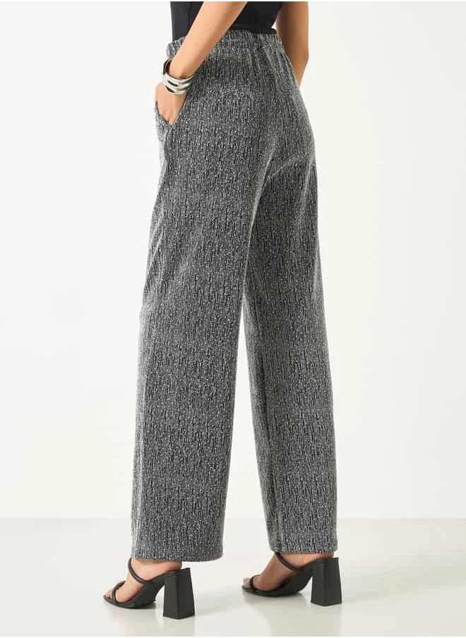 2Xtremz 2Xtremz Textured Wide Leg Pants with Drawstring Closure