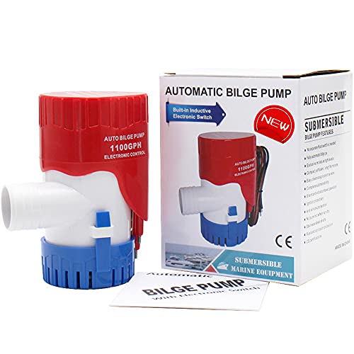 MAKERELE Auto Bilge Pump for Boats 12v 1100GPH Automatic Submersible Boat Bilge Water Pump with Electronic Switch (Outlet Diameter：1 1/8 inch/29mm)… - Image 1