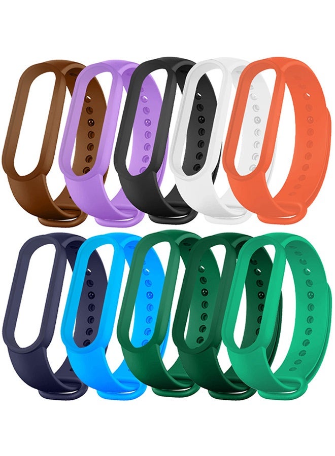 10 Pieces of Strap Band for Xiaomi Mi Band 6 Mi Band 5 - Silicone Watch band Replacement Band