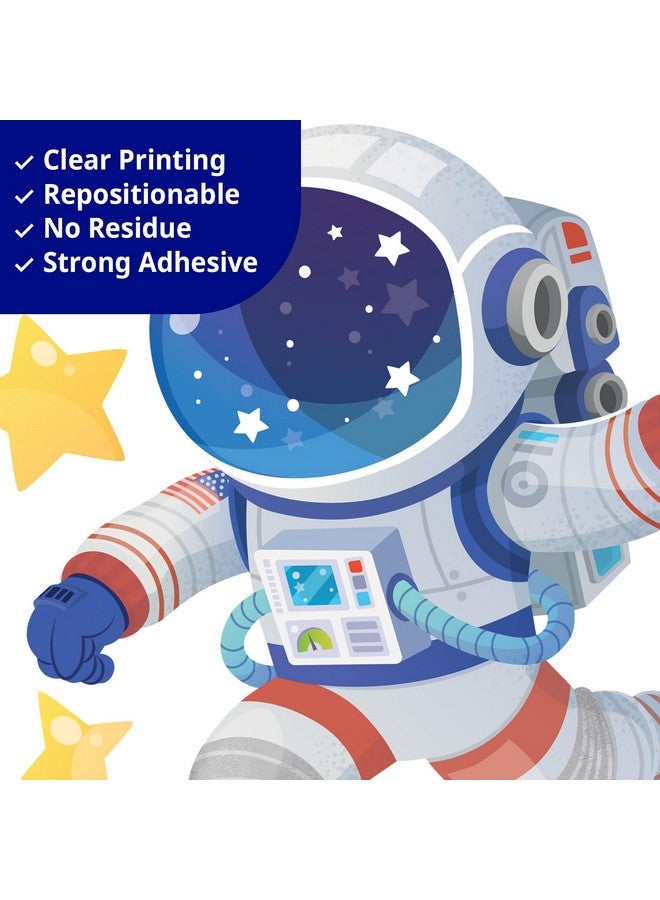 Decowall ملصقات حائط صواريخ ورواد فضاء DECOWALL SG2-2416 ديكورات الفضاء الخارجي لغرفة الأطفال الأولاد غرفة اللعب زينة سفينة فضائية قمر صناعي نجم مذنب قمر تلسكوب فن قابل للإزالة واللصق - Image 4
