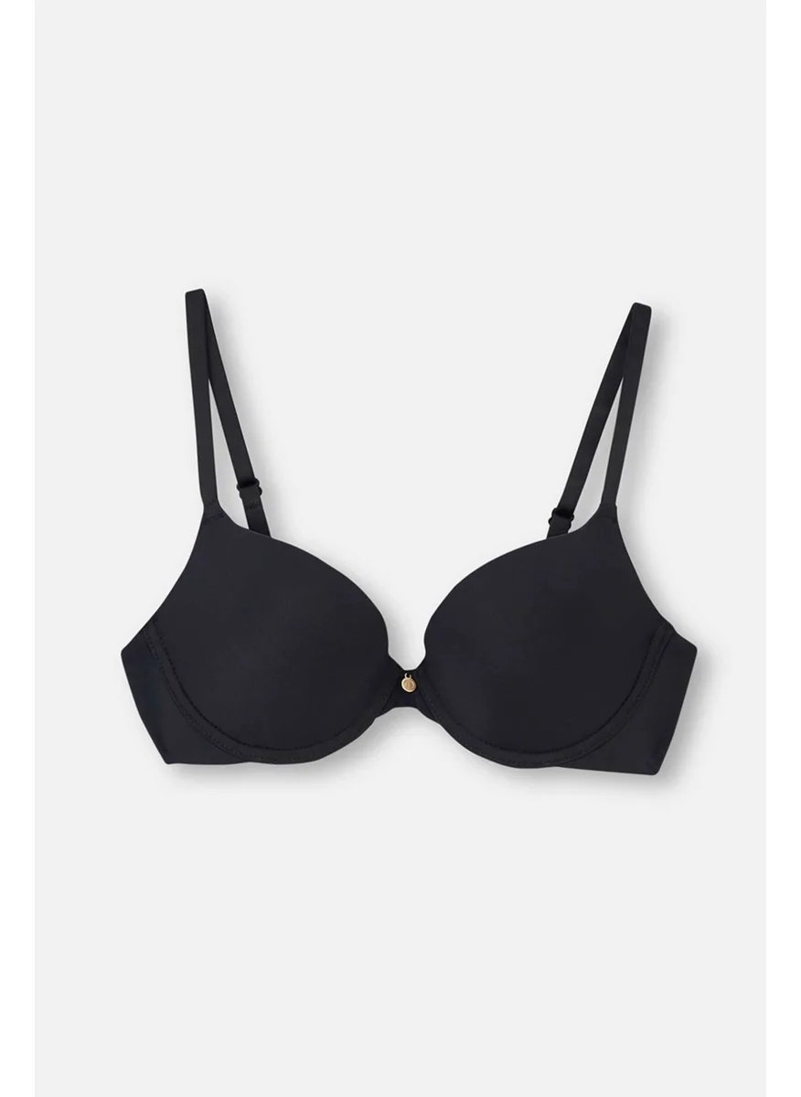 داجي Black 1076KC Blossom Push-Up Bra