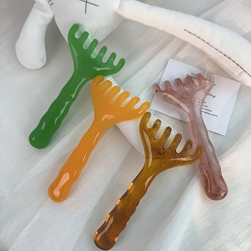 Pink Meridian Massage Comb Scalp Scratching Acupressure Tool - Image 2