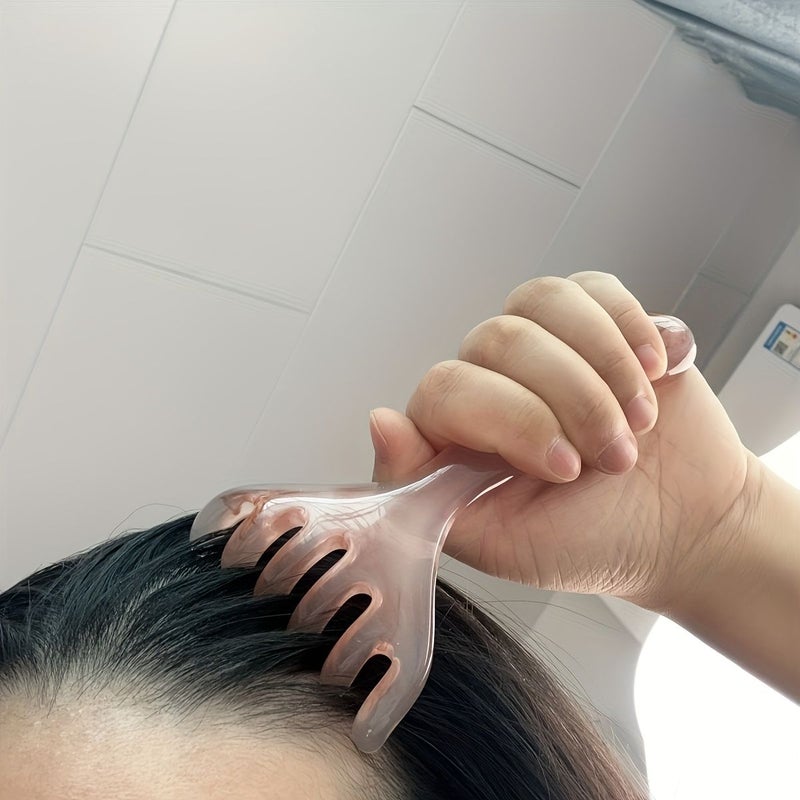 Pink Meridian Massage Comb Scalp Scratching Acupressure Tool - Image 3