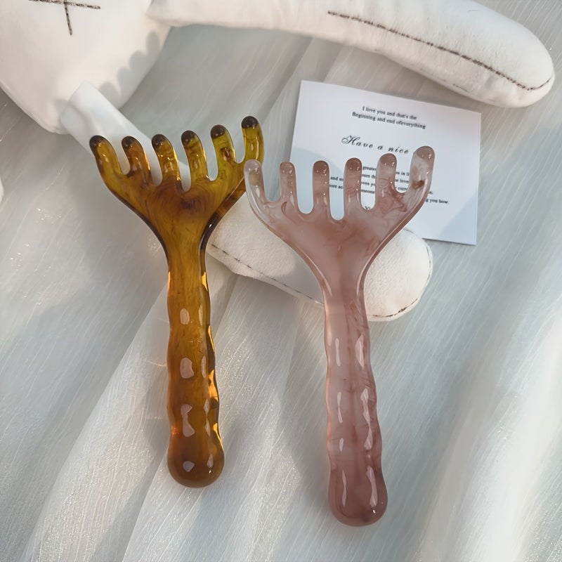 Pink Meridian Massage Comb Scalp Scratching Acupressure Tool - Image 5