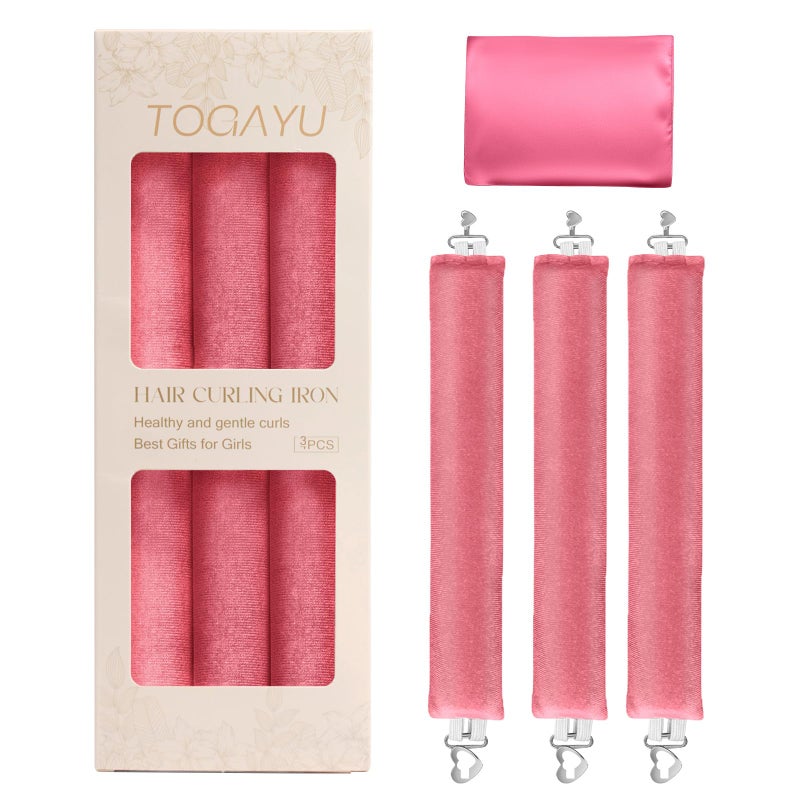 Togayu Heatless Curls Overnight Set - Jumbo Overnight Hair Curlers to Sleep In, Soft Velvet Hair Rollers for Women, No Damage Curls Styling Tools 3pcs - Image 1