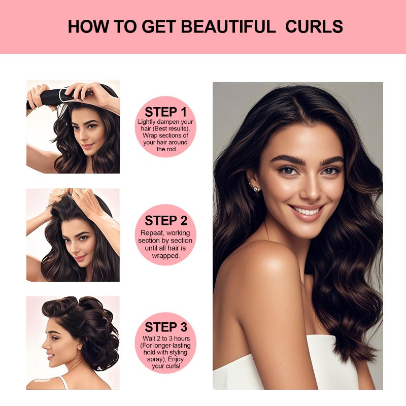 Togayu Heatless Curls Overnight Set - Jumbo Overnight Hair Curlers to Sleep In, Soft Velvet Hair Rollers for Women, No Damage Curls Styling Tools 3pcs - Image 3