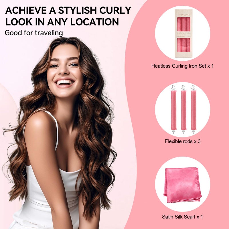 Togayu Heatless Curls Overnight Set - Jumbo Overnight Hair Curlers to Sleep In, Soft Velvet Hair Rollers for Women, No Damage Curls Styling Tools 3pcs - Image 5