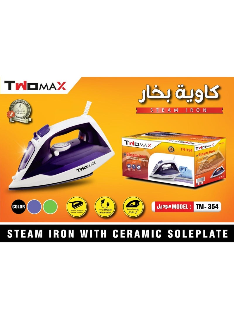Twomax steam iron, model TM-354. - Image 2