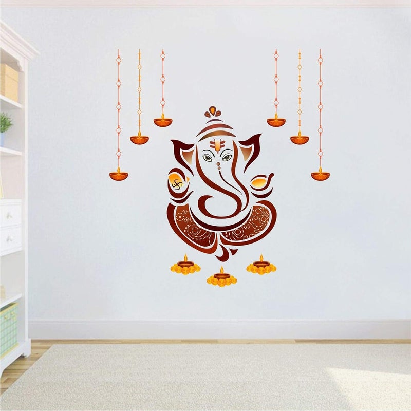 ARS 'Shree Ganesh - Ganesha - Ganpathi Colourful Vinyl Wall Sticker' -SM1046 (Multicolour - 85cm X 80 cm ) - Image 2