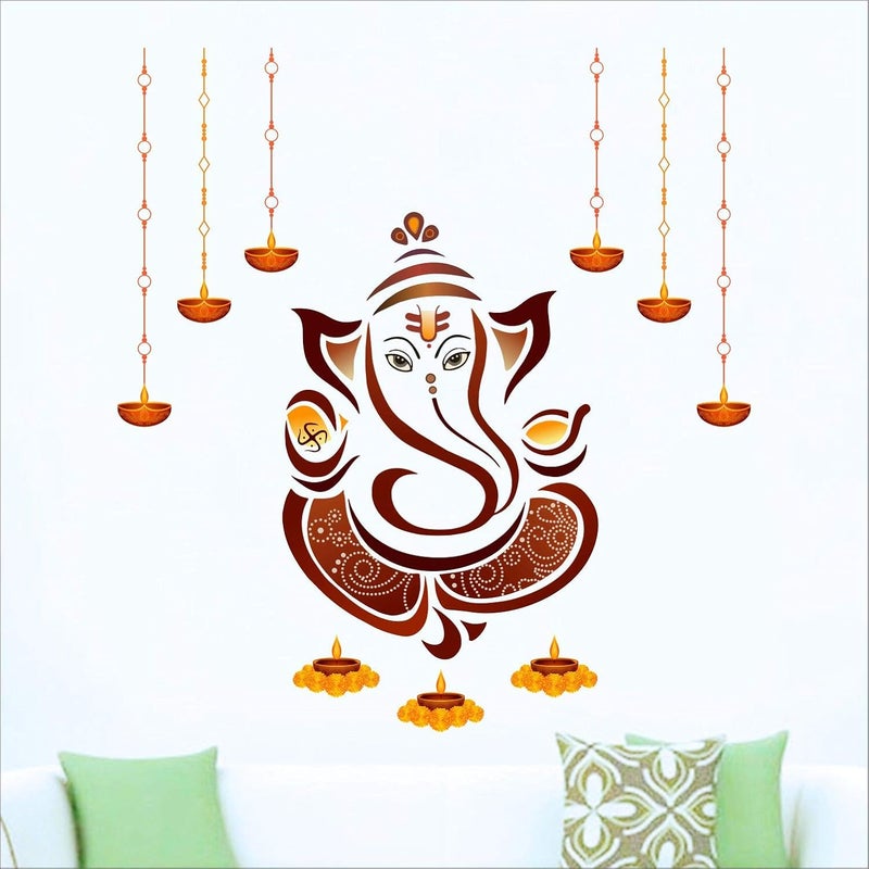ARS 'Shree Ganesh - Ganesha - Ganpathi Colourful Vinyl Wall Sticker' -SM1046 (Multicolour - 85cm X 80 cm ) - Image 4