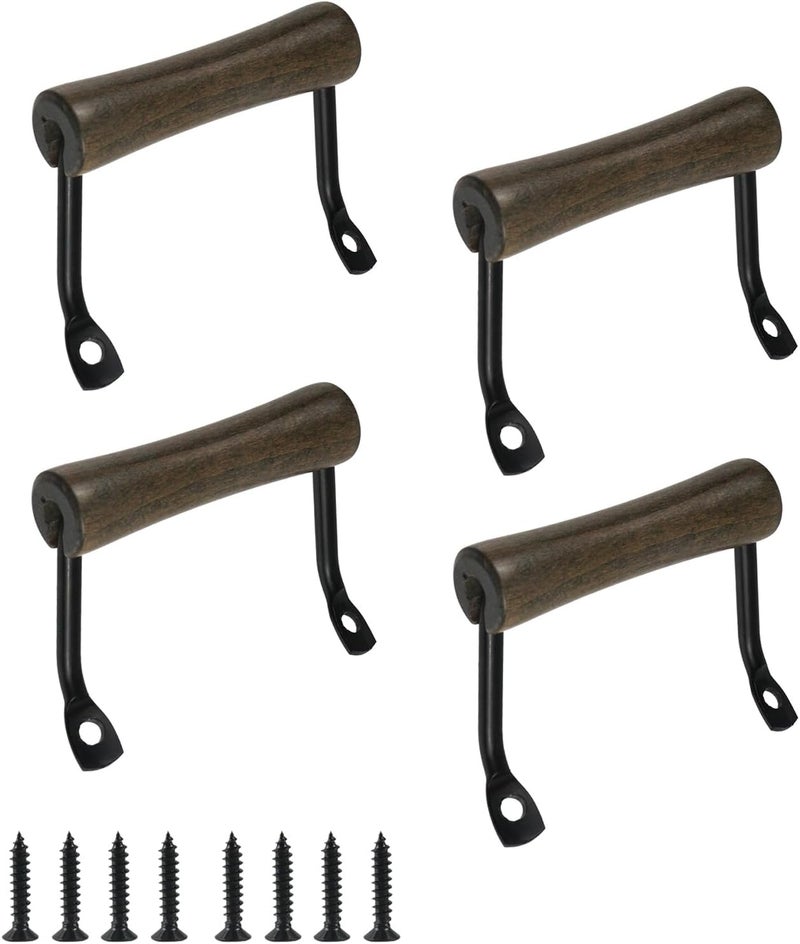 Yuqim 4 Pack Serving Tray Handles Wood Cutting Board Metal Side Fixing Handles for Charcuterie Boards Kitchen Trays Dinner Plates - Image 1
