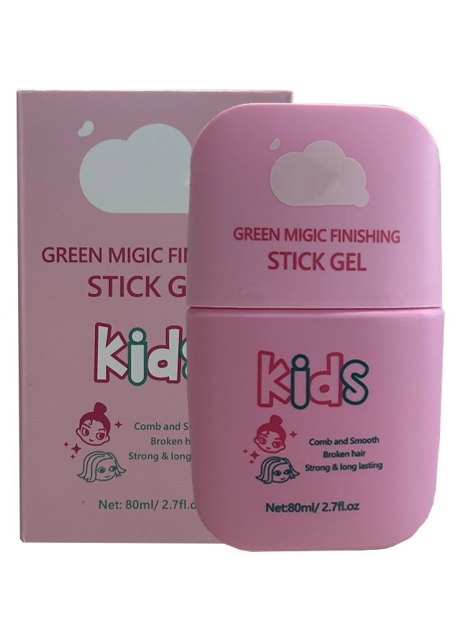 Sevich Green Migic Finishing Stick Gel, Kids Hair Gel Children's Hair Wax Stick for Hair Edge Control Slick Hair Finishing Stick Gel with Comb Integration Designed for Kids Natural Ingredients Suitable for All Hair Styles 80ml - Image 1