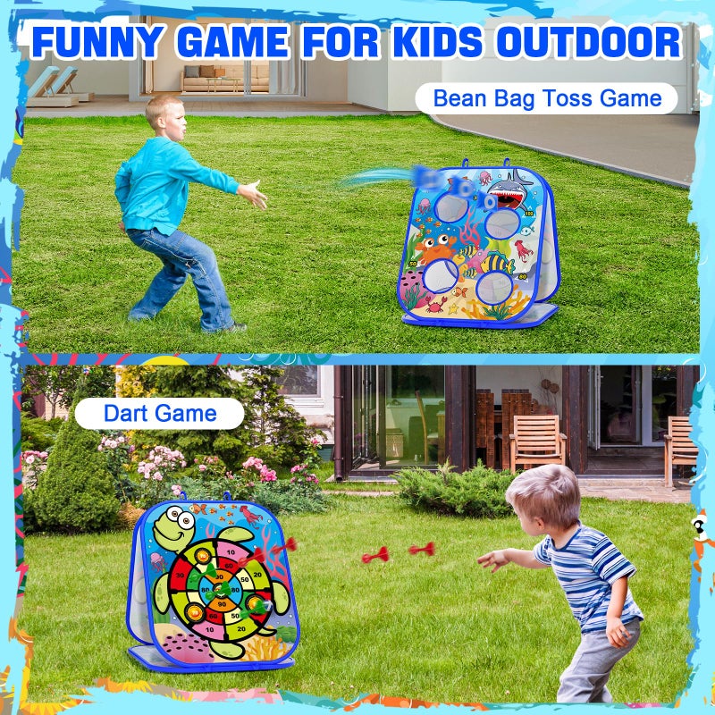 RIEYON 5-in-1Bean Bag Toss Game for Kids, Cornhole Board Toddler Toys for Kids Party Activity and Outdoor Yard Backyard, Birthday Gift or Christmas for Aged 3 4 5 6 7 8 Year Old Boys - Image 3