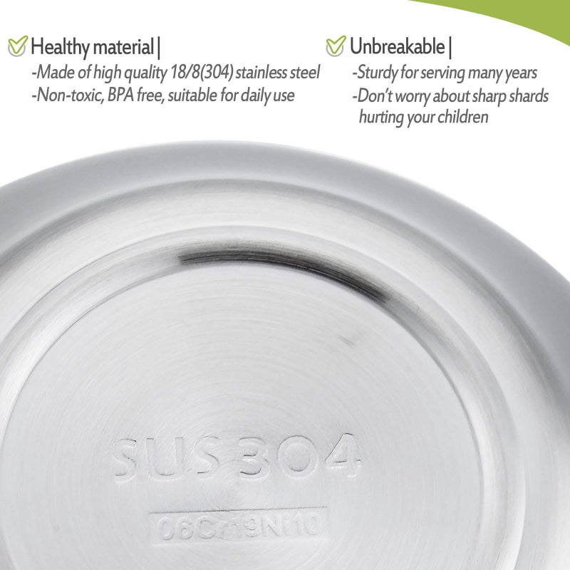HaWare Heavy 18/8(304) Stainless Steel Bowls(Double Walled), 12 oz Kids Toddlers Feeding/Soup/Snacks Bowls, Unbreakable and Dishwasher Safe(4 Pack) - Image 4