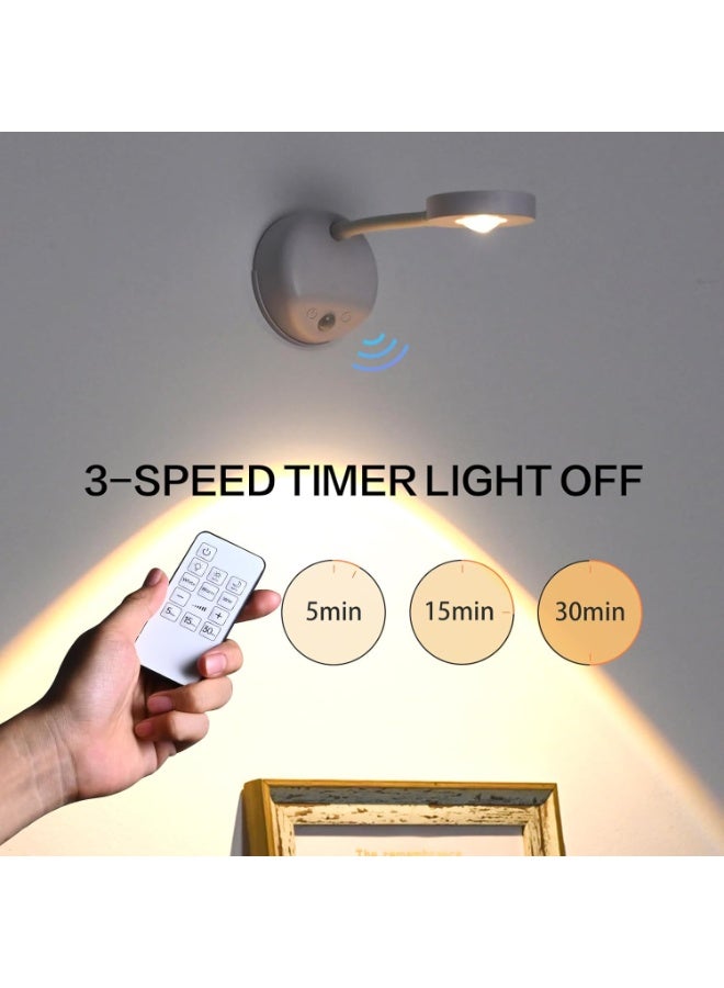 Motion Sensor Wall Light, Premium Display Light, Battery Powered Rechargeable Picture Light, Wireless Wall Light with Remote Control, Dimmable, 3 Colors, Memory and Timer Function, Art Display Spotlight for Picture Art Portrait Wall Decor - Image 2