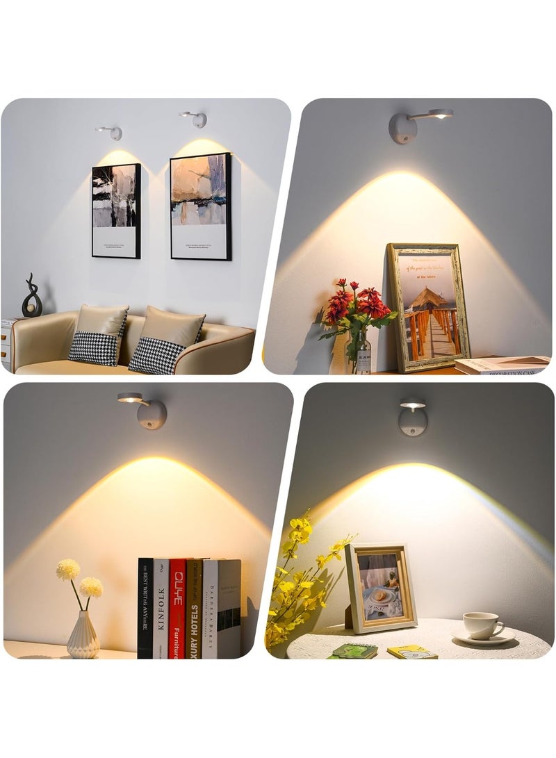 Motion Sensor Wall Light, Premium Display Light, Battery Powered Rechargeable Picture Light, Wireless Wall Light with Remote Control, Dimmable, 3 Colors, Memory and Timer Function, Art Display Spotlight for Picture Art Portrait Wall Decor - Image 5