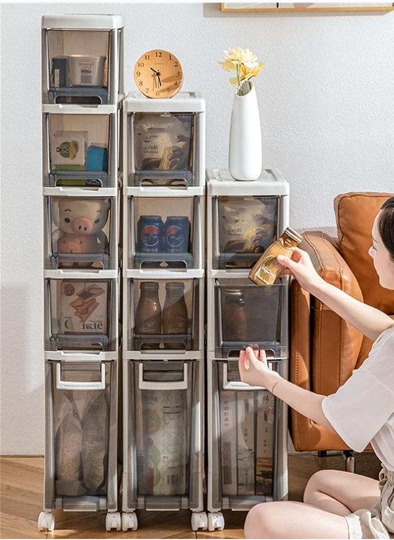 Living - Narrow Storage Drawers Kitchen Crevice Storage Cabinet Bathroom Multi-layer Drawer Side Cabinet Narrow Gap Storage Cabinet - Image 1