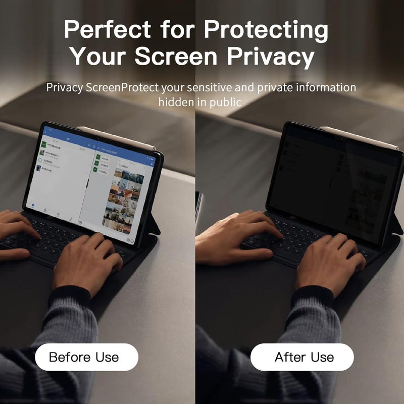 Halloive 360° Privacy Screen Protector for iPad Air 13 Inch M2 (2024 Model,6th Generation), Privacy Screen Filter Compatible iPad Air 13 Inch 2024 with Anti Blue Light Anti-Spy - Image 5