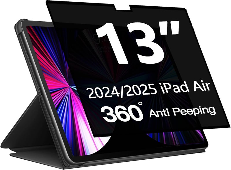 Halloive 360° Privacy Screen Protector for iPad Air 13 Inch M2 (2024 Model,6th Generation), Privacy Screen Filter Compatible iPad Air 13 Inch 2024 with Anti Blue Light Anti-Spy - Image 1
