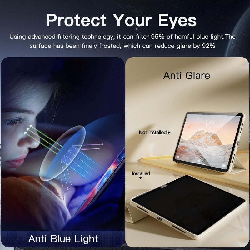 Halloive 360° Privacy Screen Protector for iPad Air 13 Inch M2 (2024 Model,6th Generation), Privacy Screen Filter Compatible iPad Air 13 Inch 2024 with Anti Blue Light Anti-Spy - Image 4