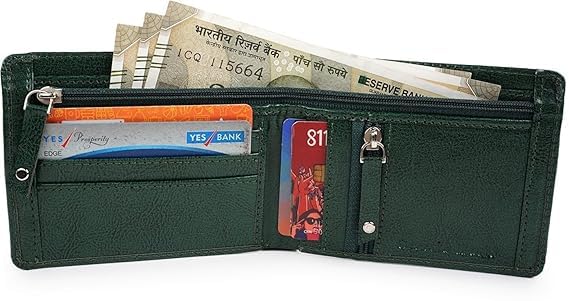 PIRASO Men Casual Green Artificial Leather Wallet - Image 3