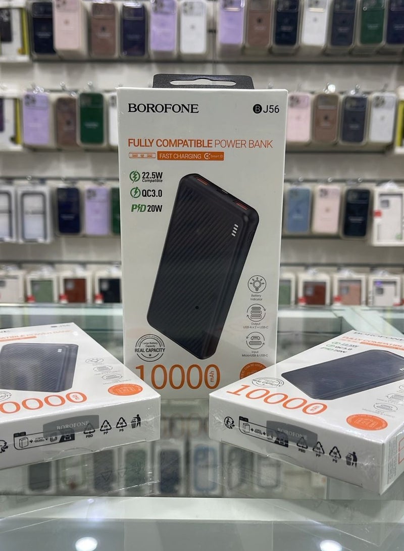 بوروفون باور بانك يدعم الشحن السريع بقوة 22 واط  سعة البطارية 10,000 - Image 1