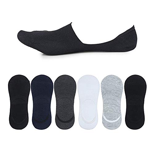Creature Anti-Slip Unisex Cotton Invisible No show Cotton Loafer Socks with anti slip silicon grip Multi-color Pack of 6 (SCS-2502) - Image 1