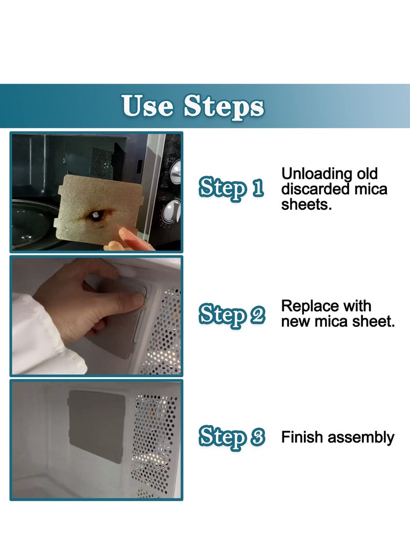 6-Pack Microwave Oven Parts Mica Slice - Universal Waveguide Cover Sheets for Efficient Heat Insulation ,for Home Kitchen Restaurant Office Thick Heat Insulation Accessories(108×99mm)