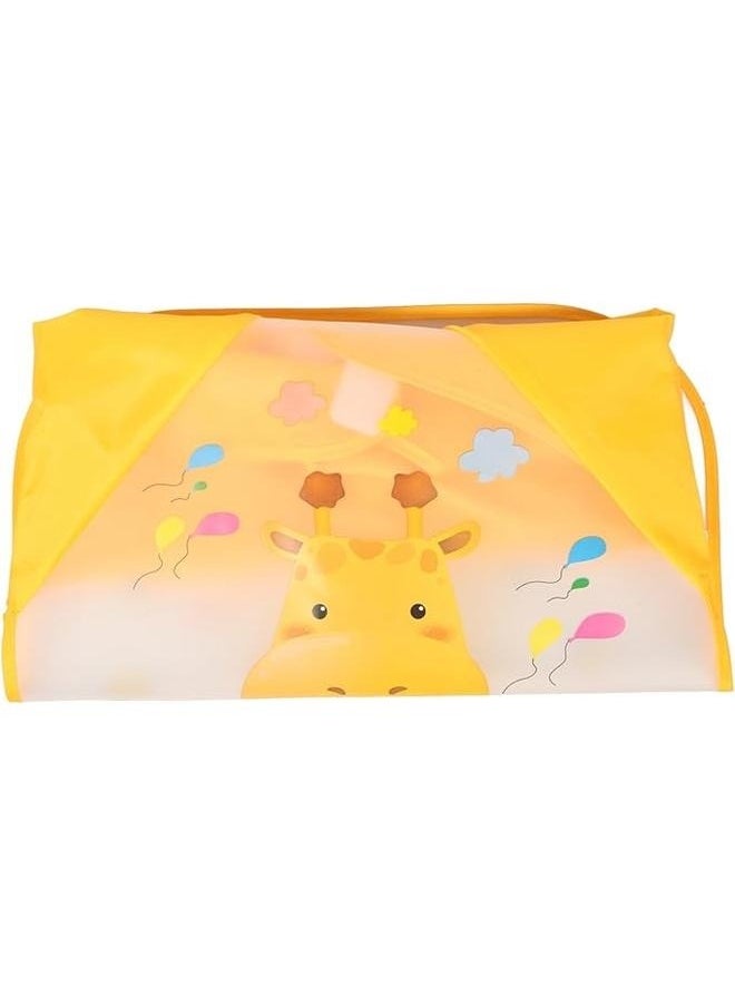 yongsheng Kids Art Apron With Long Sleeves 1-3 Year Olds Boys Girls Painting Smock Waterproof Bibs Adjustable Polyester Crafting Apron Painting Art Apron Toddler Cooking Apron Clothes - Yellow，Cute Cartoon Animals Waterproof Colorful Printed Children Full Sleeve Bib  - Image 5