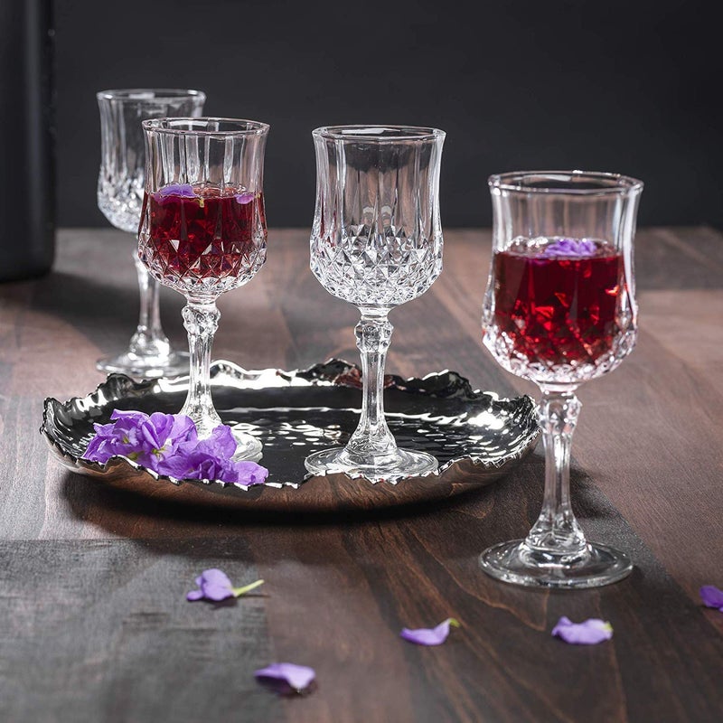 homeprism Pack of 6 Luxury Retro Carved Crystal Glass Goblets Wine Cup Champagne Flutes Cocktail Drinking Bar Restaurant Tools 6220 ml  - Image 4