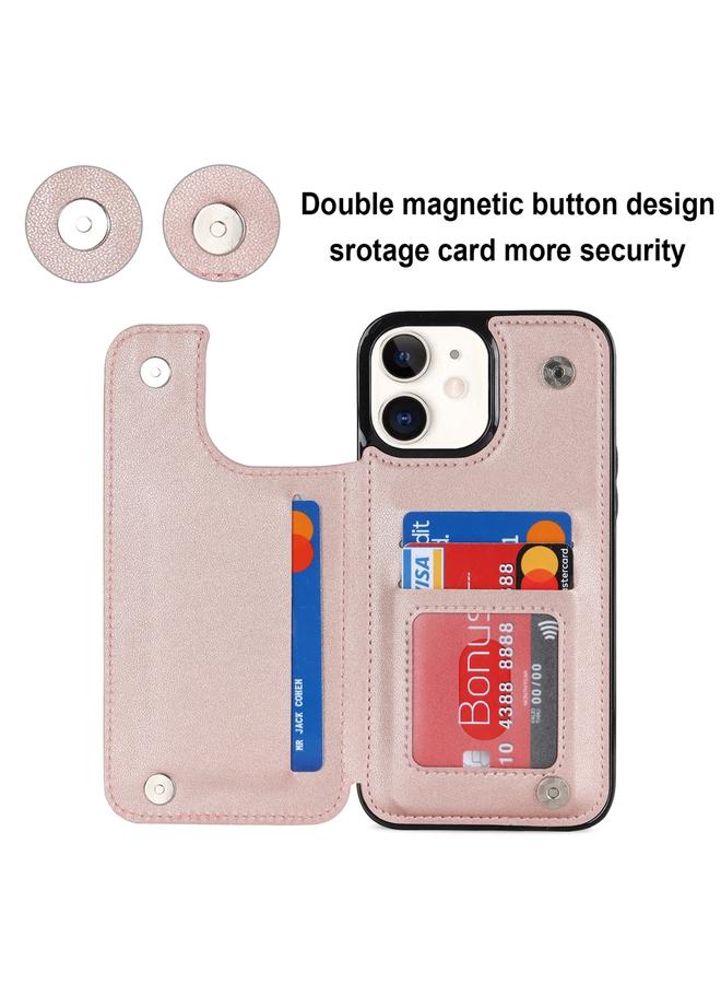 Zaboon Case For iPhone 12 mini Double Buckle Rhombic PU Leather Phone Case - Image 3