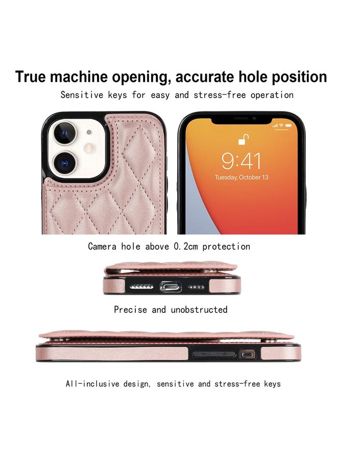 Zaboon Case For iPhone 12 mini Double Buckle Rhombic PU Leather Phone Case - Image 2