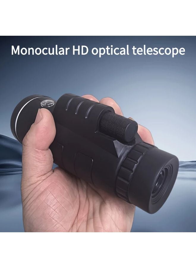 Black Monocular 10x40 HD Manual Focus Built In Compass Portable For Bird Watching - Image 4