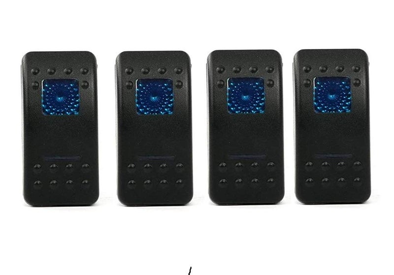 Amarine Made 4pcs Waterproof 12V 20A Rocker Switch with Blue LED Lights - Image 3