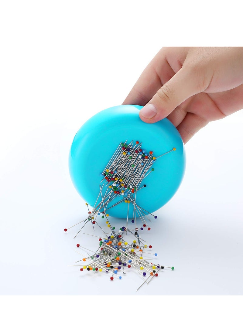 SOLARAE 2pcs Magnetic Sewing Pincushion Round Plastic Magnetic Sewing Cushion Magnetic Pin Holder for Sewing Needles Push Pins Hair Bobby Pins - Image 2
