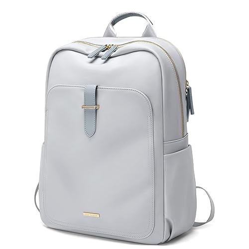 GOLF SUPAGS Laptop Backpack Purse for Women Fits 16 Inch Notebook Casual Daypack Work Travel College Bookbag Fashion Computer Bag (Pale Grey, 16 Inch) - Image 1