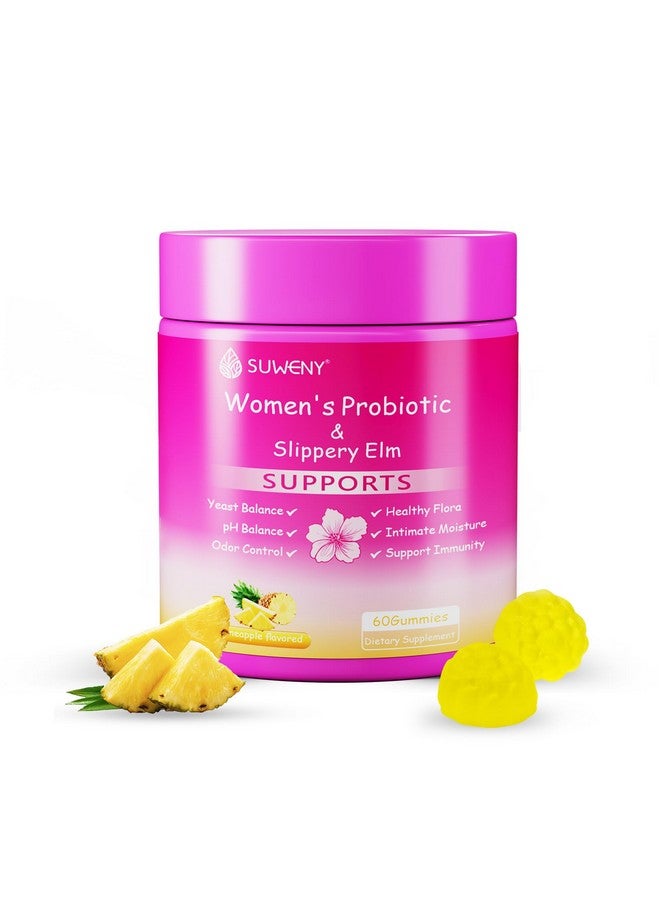 Her Juicy Feminine Probiotics Gummies,Women's Health - Supports ph Balance,with Slippery Elm, Prebiotics & Lactobacillus Blend, Immune System, Pineapple Flavor-60 Gummies - Image 1