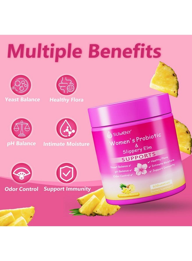 Her Juicy Feminine Probiotics Gummies,Women's Health - Supports ph Balance,with Slippery Elm, Prebiotics & Lactobacillus Blend, Immune System, Pineapple Flavor-60 Gummies - Image 5