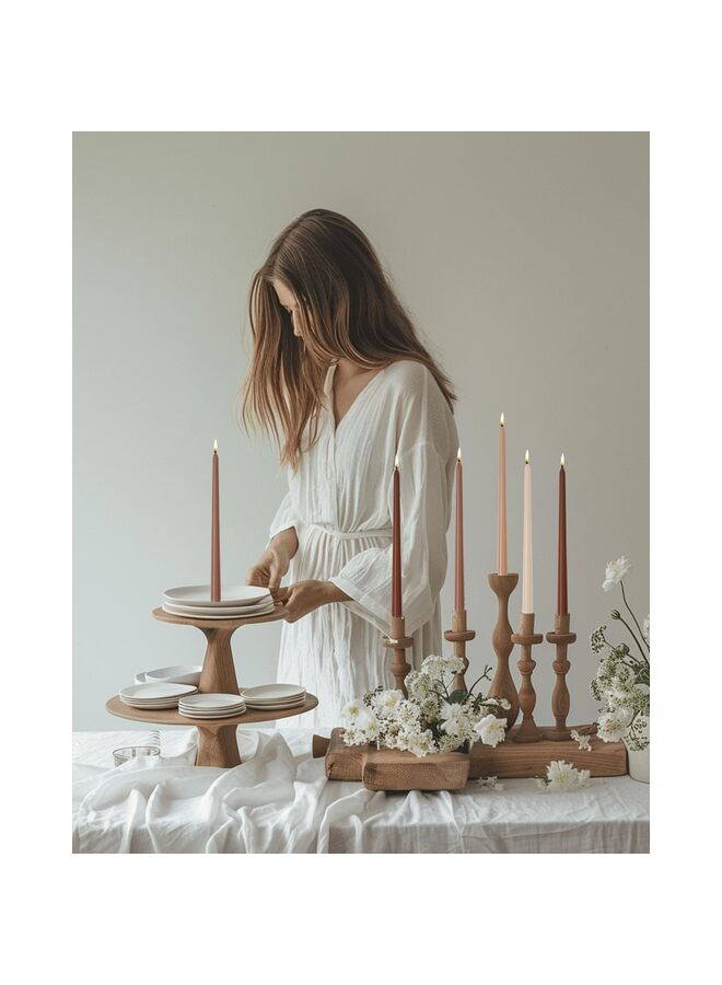 LAMAY 12PCS Taper Candle, 10 Inch, Smokeless, Suitable for Home, Weddings, Birthday Parties and Home Decor(Brown) - Image 3