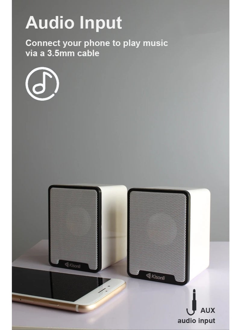 Kisonli K100 USB Stereo Speaker – Mini Size, Clear Performance - Image 4