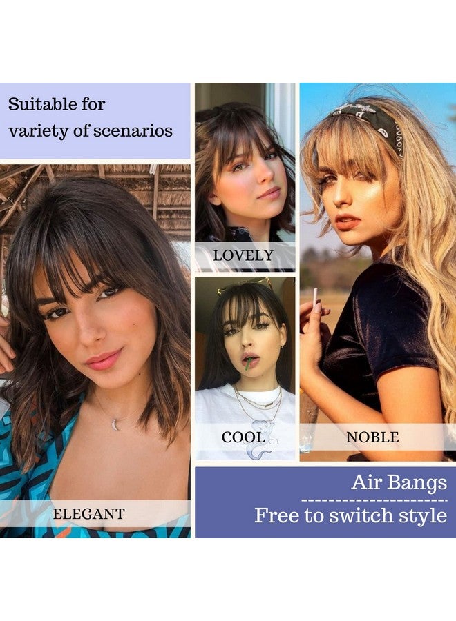 NAYOO Clip In Bangs Dark Brown Fake Bangs 100% Real Human Hair Extensions Wispy Clip On Air Bangs For Women Fringe With Temples Hairpieces Curved Bangs For Daily Wear - Image 5