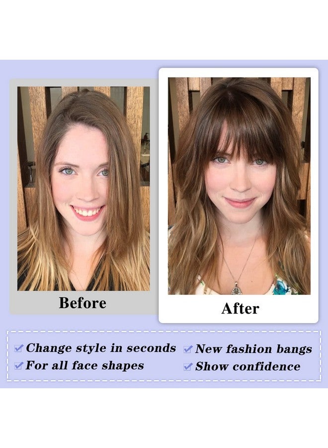 NAYOO Clip In Bangs Dark Brown Fake Bangs 100% Real Human Hair Extensions Wispy Clip On Air Bangs For Women Fringe With Temples Hairpieces Curved Bangs For Daily Wear - Image 4