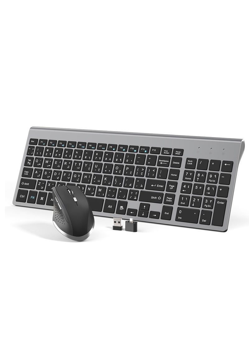 CREATMOR Wireless Keyboard and Mouse Combo Slim Wireless Keyboard with Numpad and Ergonomic 1600 DPI Mouse for Mac Windows - Image 1