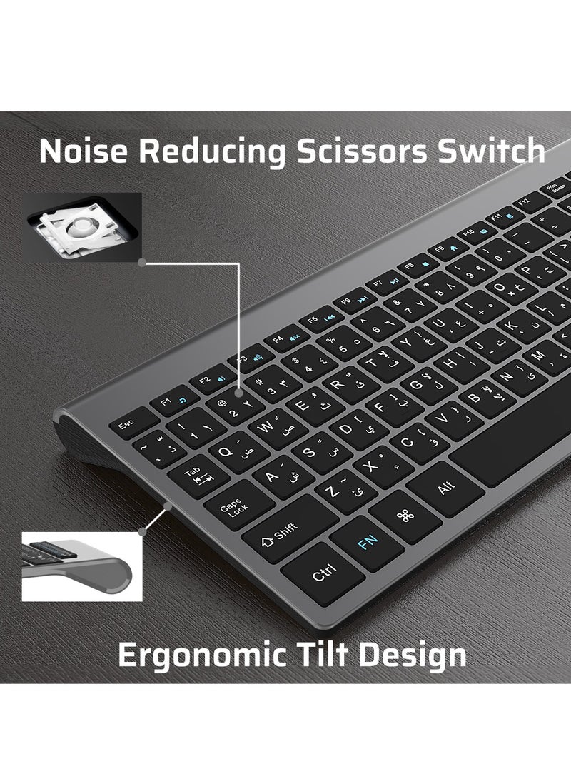 CREATMOR Wireless Keyboard and Mouse Combo Slim Wireless Keyboard with Numpad and Ergonomic 1600 DPI Mouse for Mac Windows - Image 3