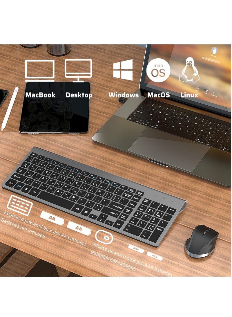 CREATMOR Wireless Keyboard and Mouse Combo Slim Wireless Keyboard with Numpad and Ergonomic 1600 DPI Mouse for Mac Windows - Image 5