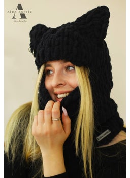 Snow Mask Animal Figure Hat Black Hat with Cat Ears Puffy Beanie Ski & Snowboard Balaclava - pzsku/ZE6134AFF3FC879588C12Z/45/_/1730844727/cf12fc06-c2d6-4c74-a845-67e5d47f4034