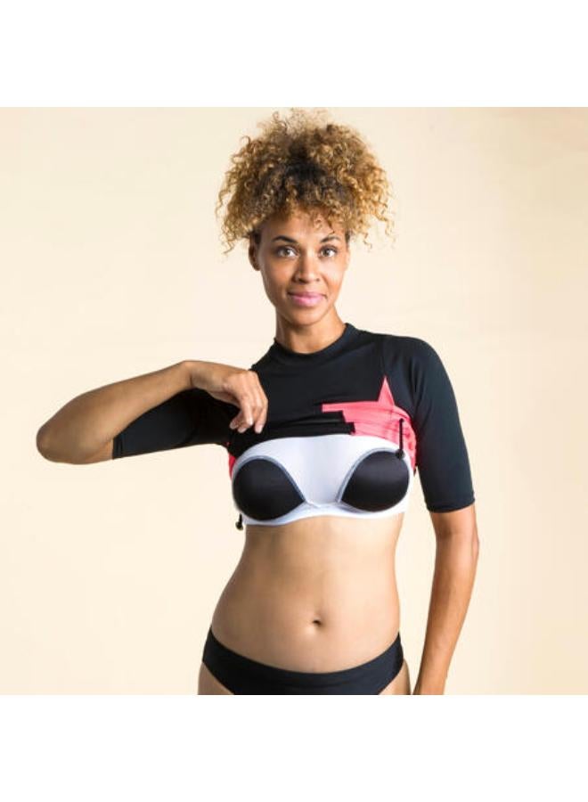 نابايجي توب مايوه للسباحة للسيدات - أسود فاتح/برتقالي فاتح - Image 4