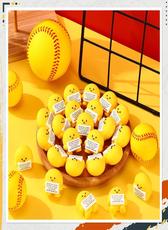 Skylety 24 Pcs Graduation Softball Party Favors Softball Team Gifts Bulk Positive Soft Ball Desktop & Tabletop Decorative Emotional Positive Gift for Team Men Women Birthday Party Favors - Image 4