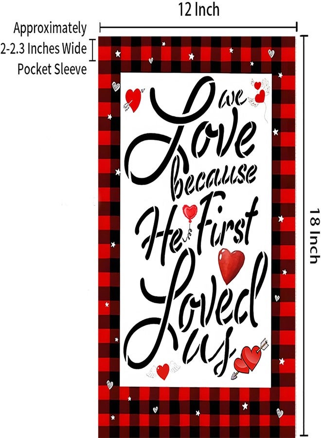 weizedm Valentines Day Garden Flags 12×18 Inch Double Sided Seasonal Anniversary Welcome Wedding Valentine's Day - Image 2
